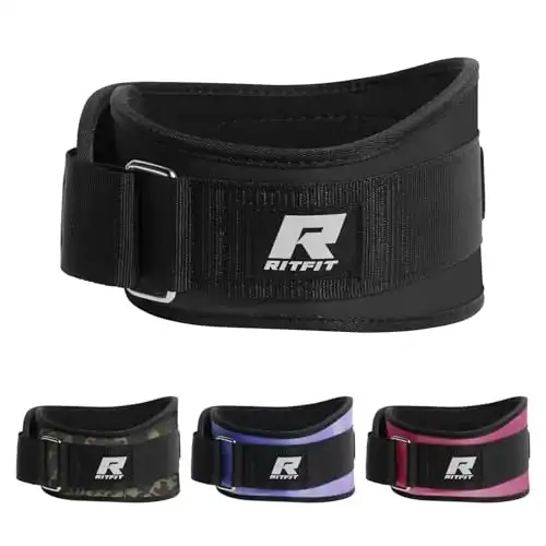 RitFit Weight Lifting Belt - Great for Squats, Lunges, Deadlift, Thrusters - Men and Women - 6 Inch Black/Camouflage